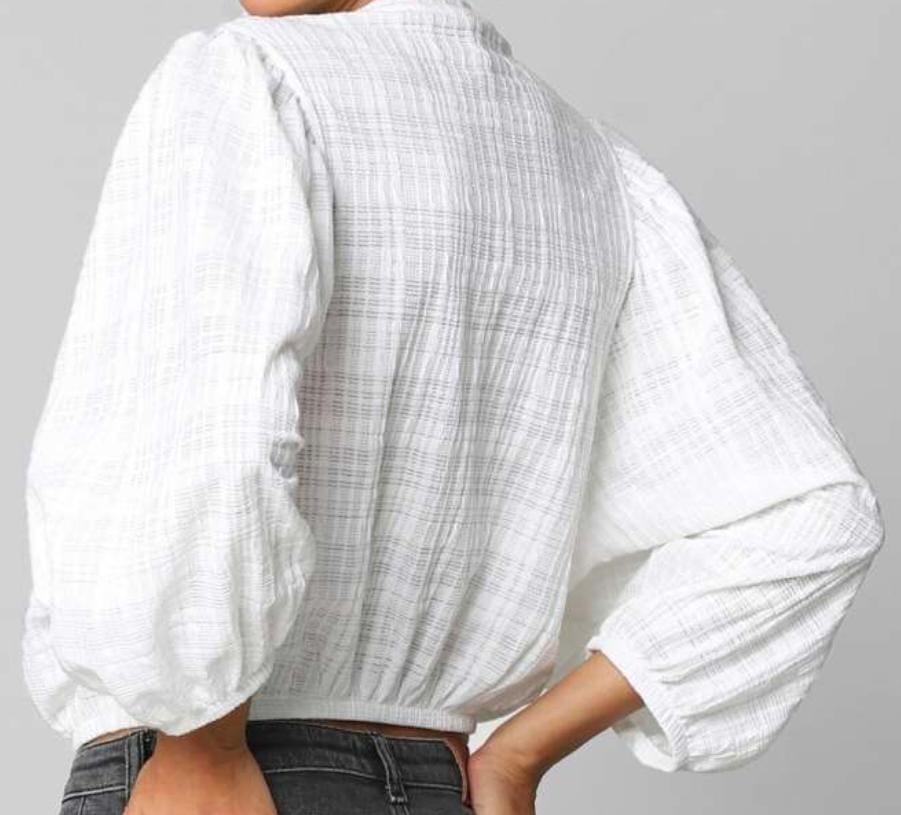 ONLY - White Textured Crop Top