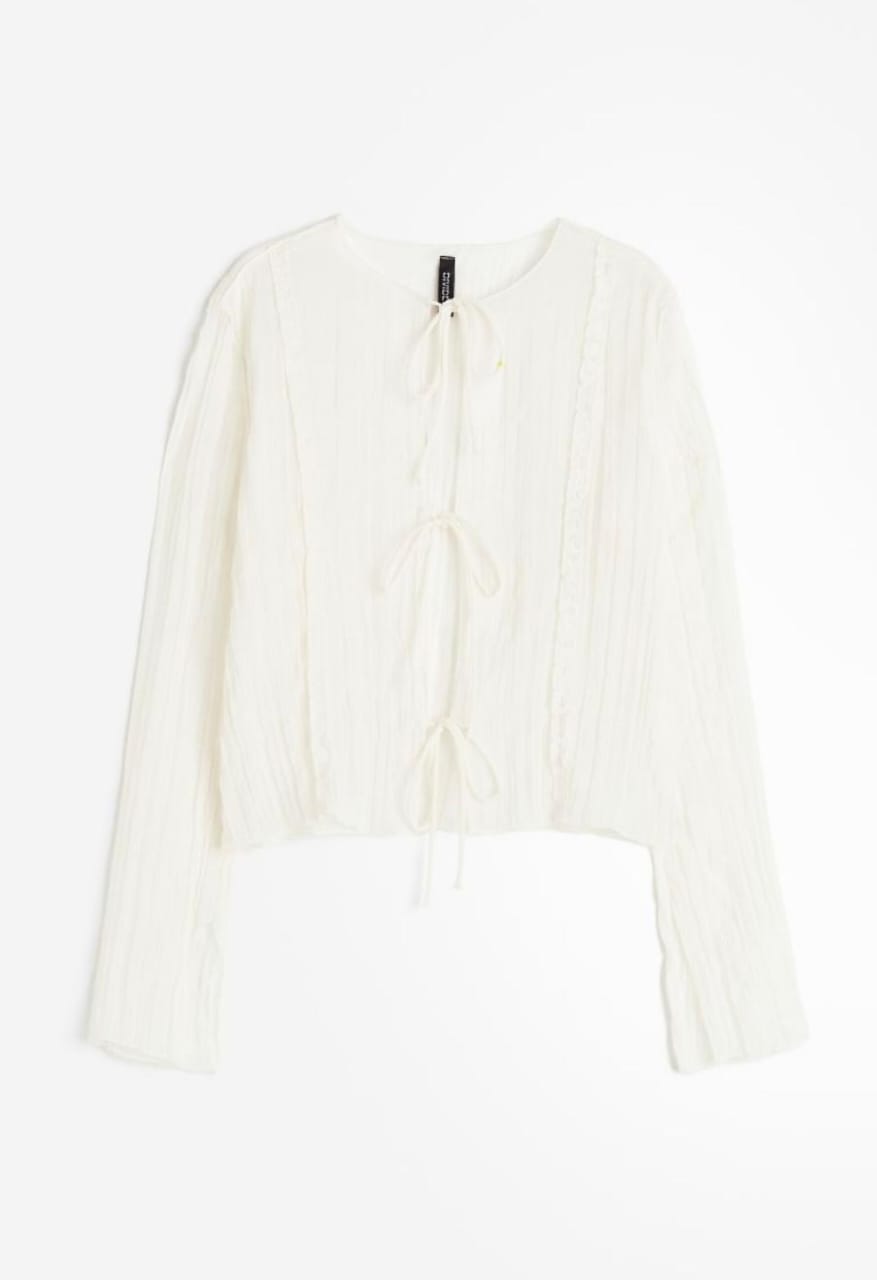 HM Sheer Tie Front Top