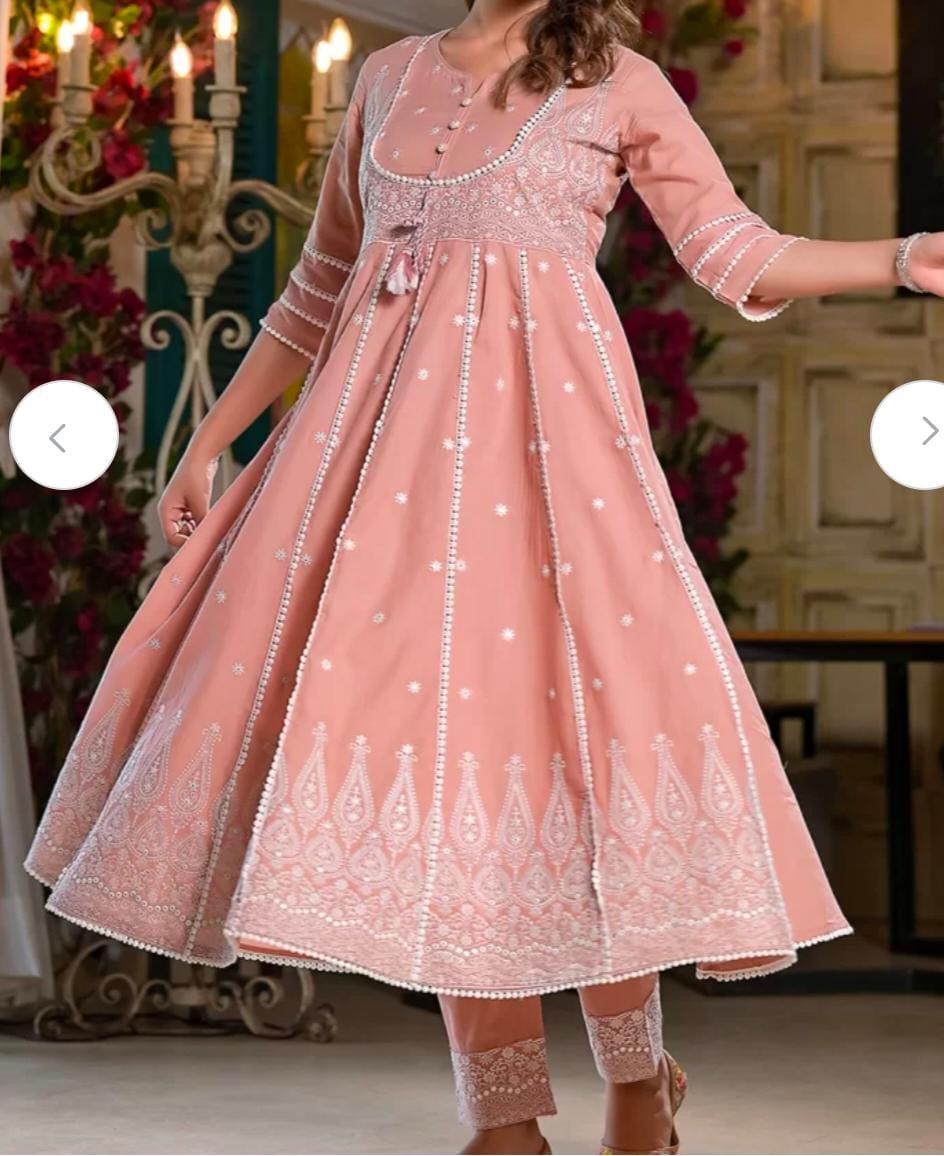 Embroidered Anarkali Kurta Set with Dupatta
