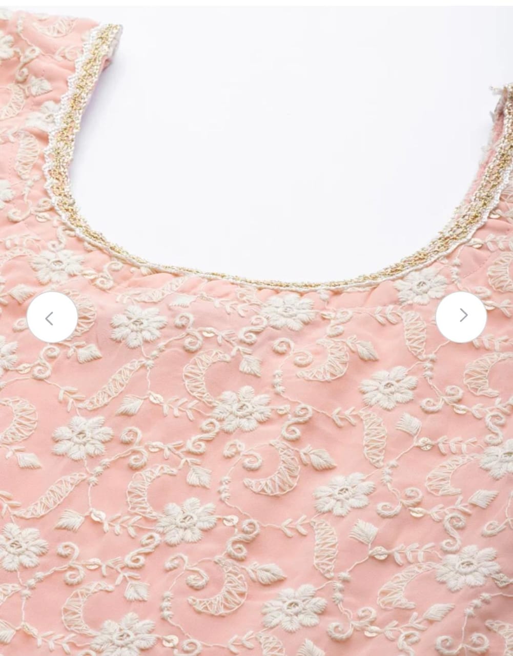 Pink Embroidered Georgette Anarkali Suit Set