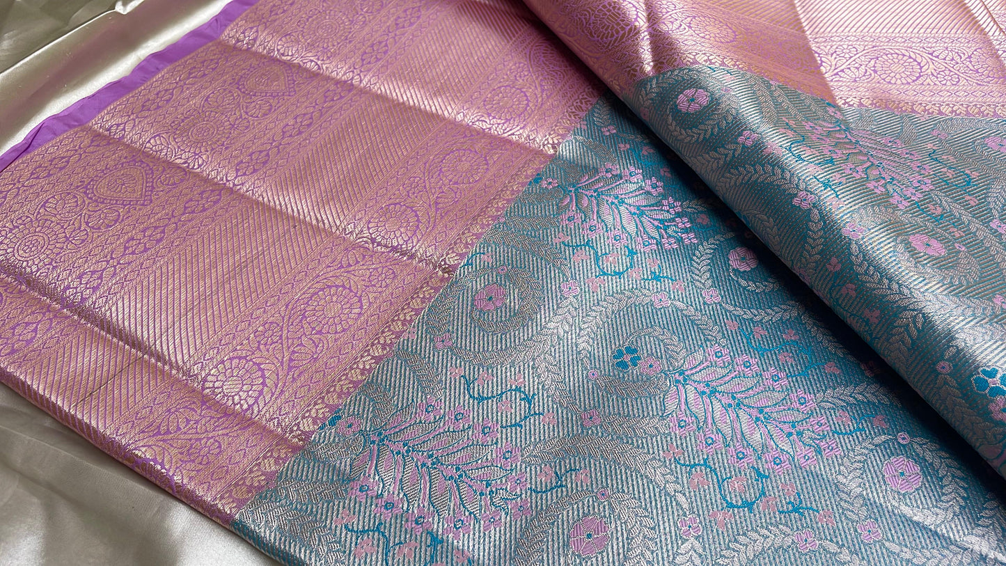 Semi kanchipattu tissue silk saree