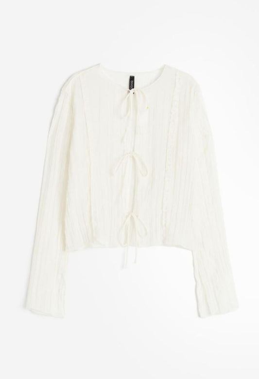 HM Sheer Tie Front Top