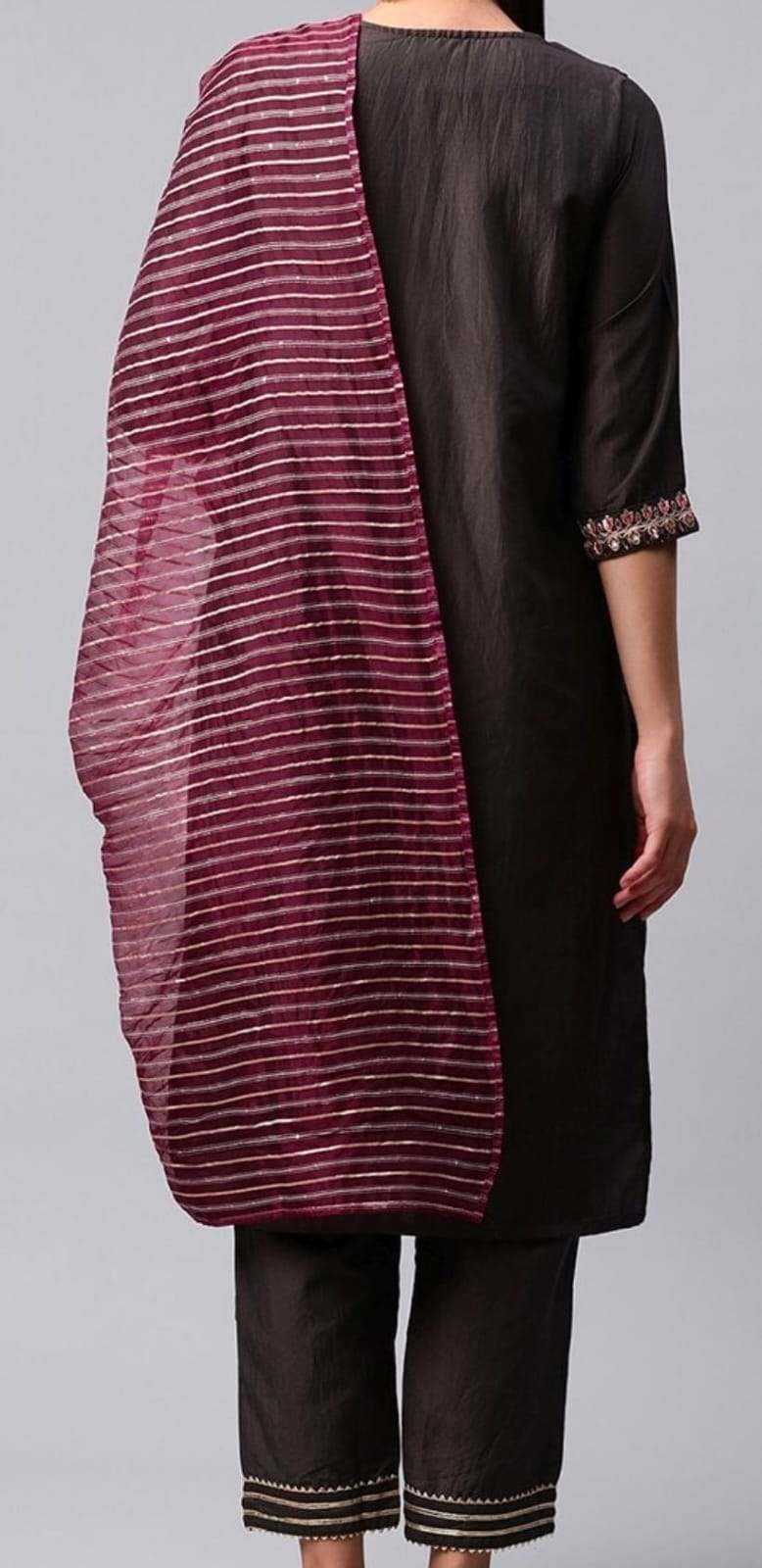 Embroidered Straight Kurta Suit Set with Dupatta