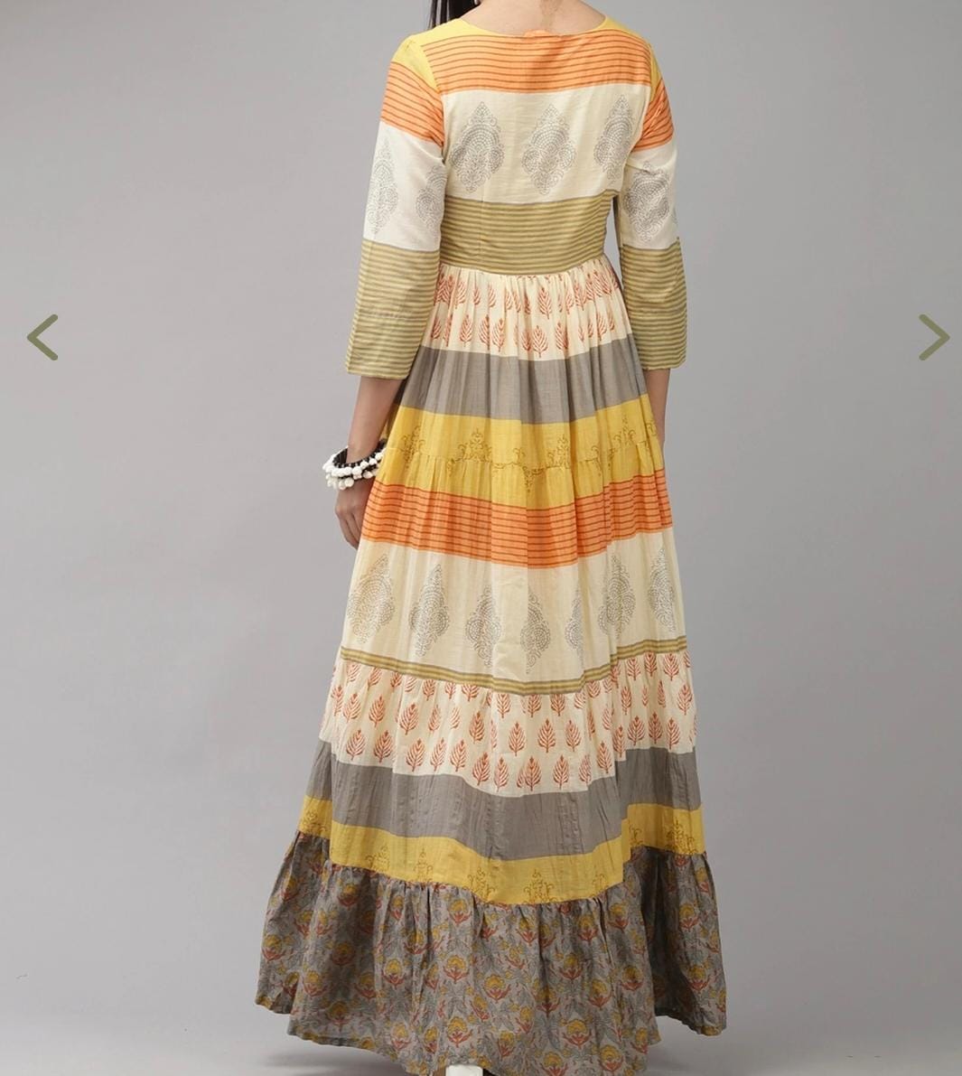 Cotton Printed Maxi Dress with Embroidered Detail