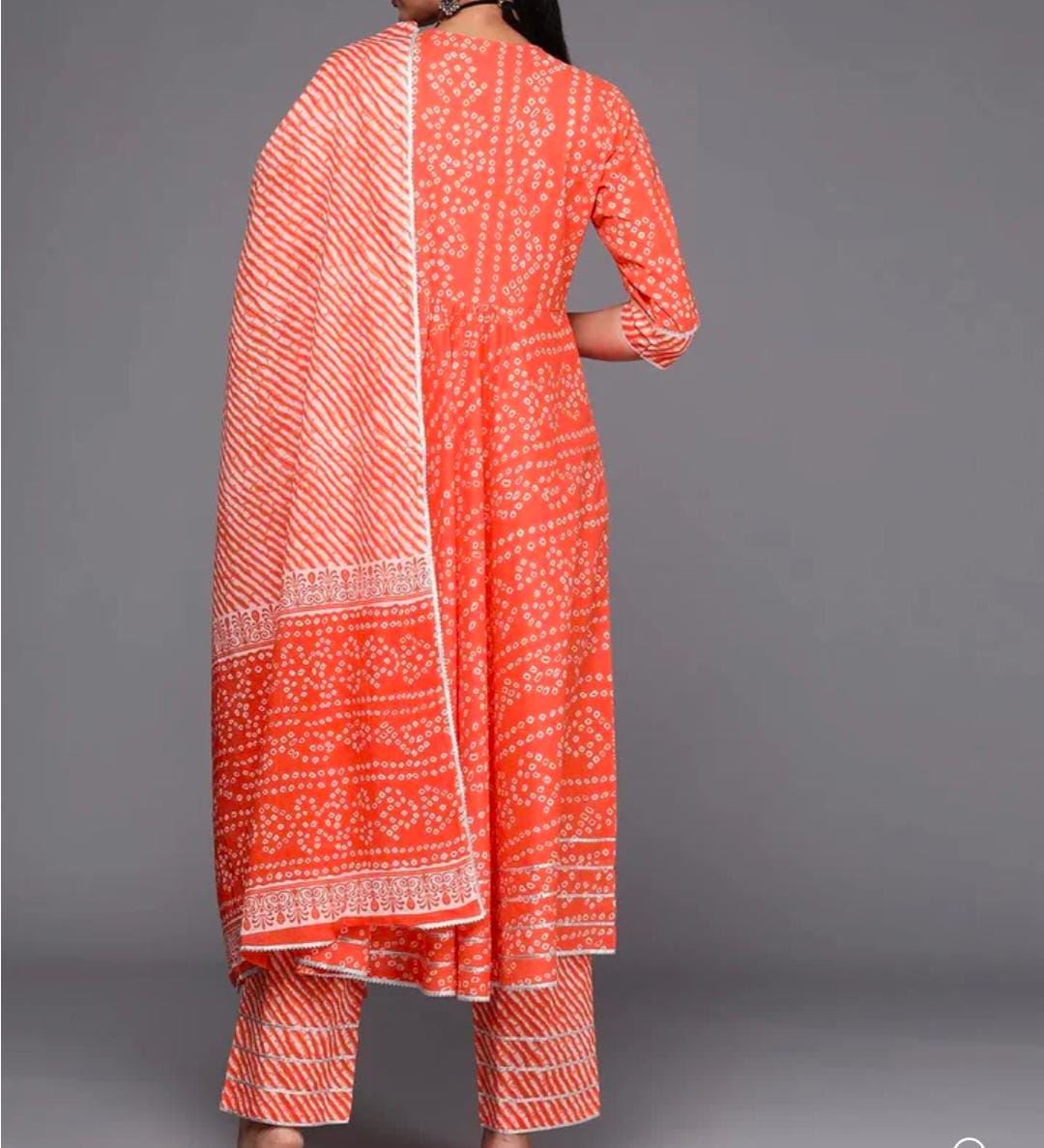 Printed Cotton Anarkali Set with Dupatta