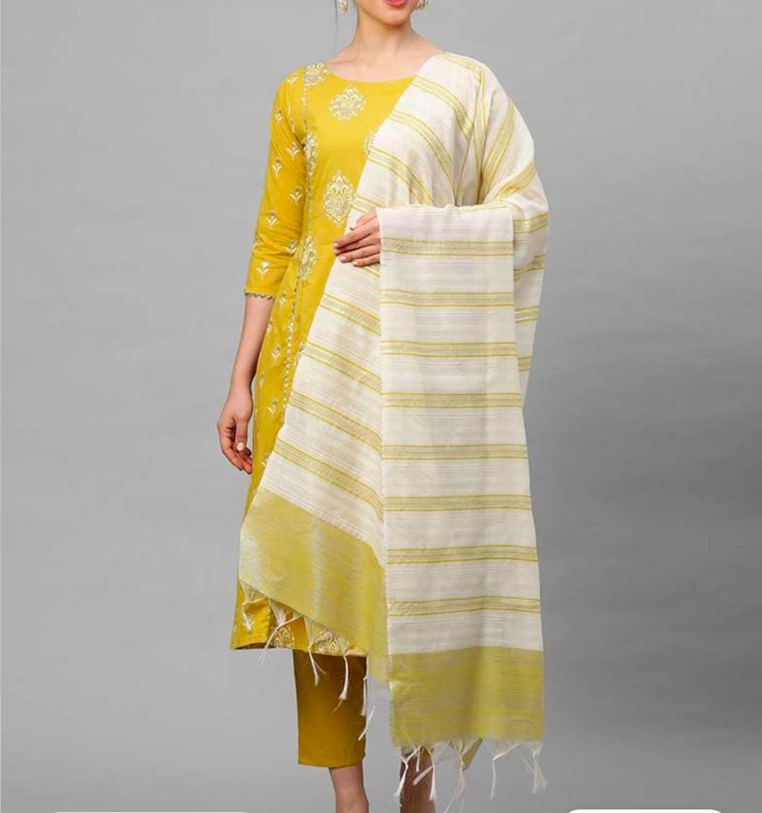 Block Print Kurta Set with Dupatta