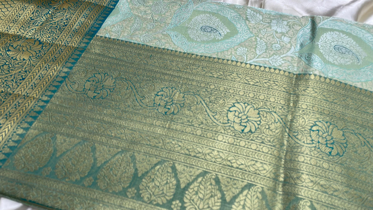 Semi kanchipattu tissue silk saree